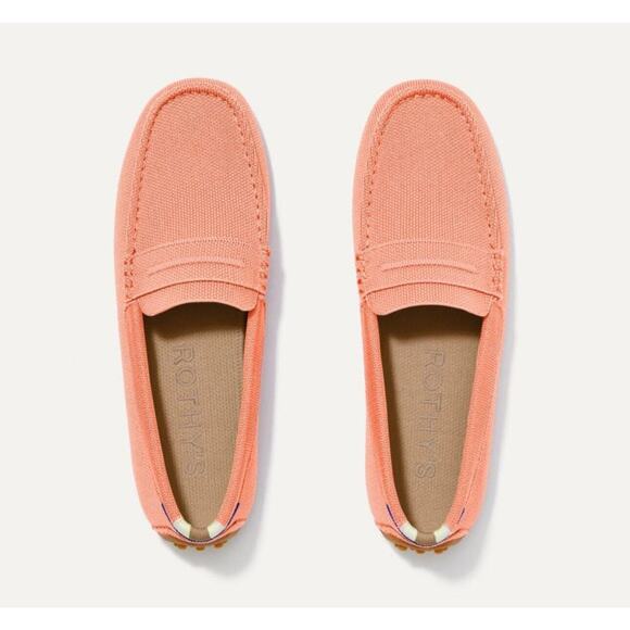 Rothy's The Driver Loafers Salmon Pink Knit Slip-On Driving Shoes - Size 11.5 - Picture 1 of 10